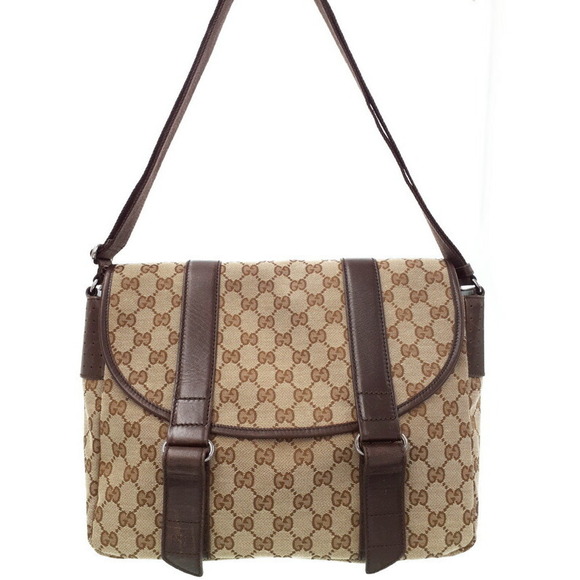 Gucci Handbags - Gucci GG Canvas Flap Shoulder Bag